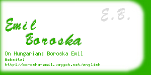emil boroska business card